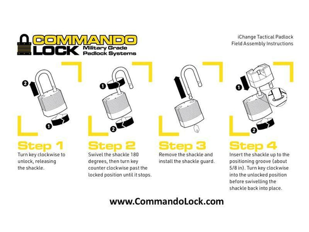 Commando Lock | Total Guard Cut Proof | iCHANGE Shrouded Padlock Commando Lock 