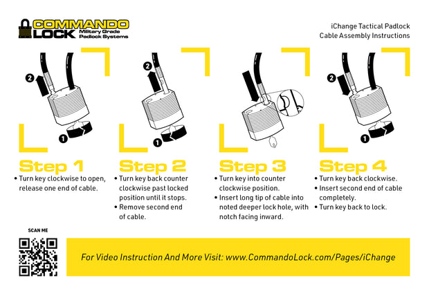 iCHANGE STARTER KIT  | 4-IN-1 Padlock System | 1-Lock, 2-Shkl, 8ft. Cbl