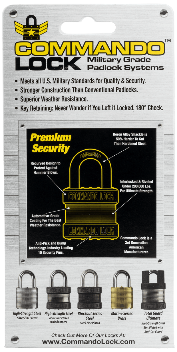 Commando Lock_Steel Heavy Duty Anti-Pick Padlock Package