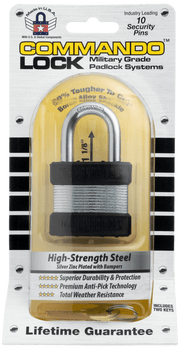 Commando Lock Heavy Duty Padlock | 2 Bumper High Security | Military-Grade Commando Lock 