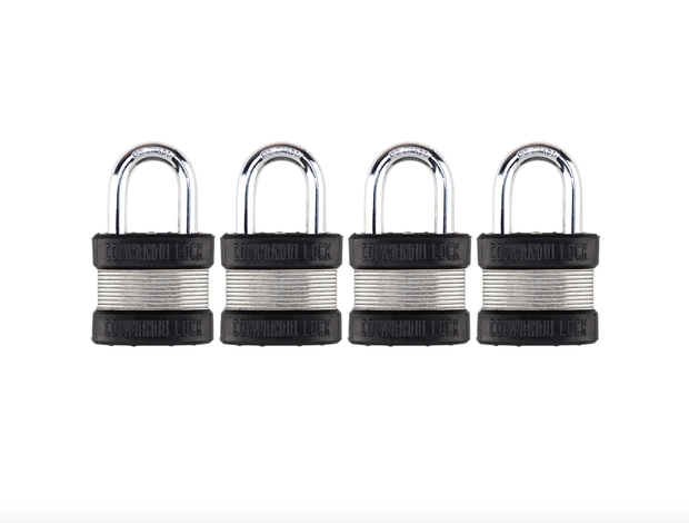 Commando Lock Heavy Duty Padlock | 2 Bumper High Security | Military-Grade Commando Lock 4 PACK KEYED ALIKE 
