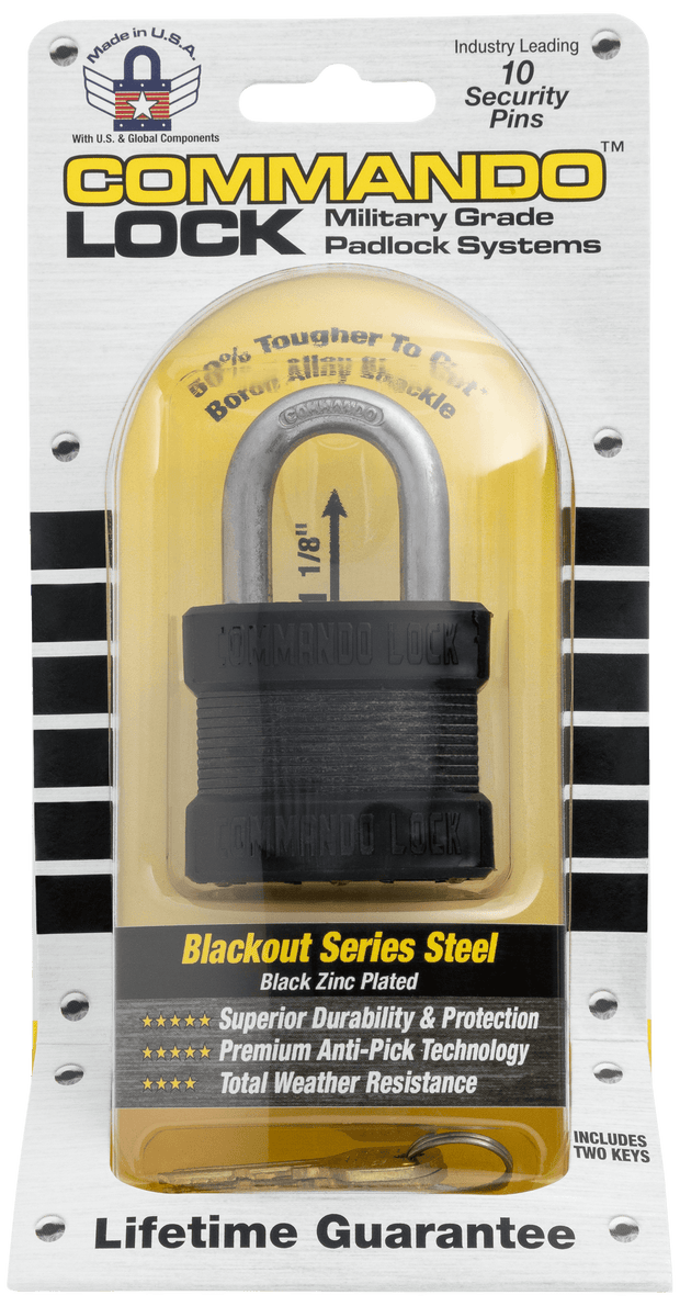 Blackout Laminated Steel Padlock | Military-Grade | Pelican Case Locks Commando Lock 
