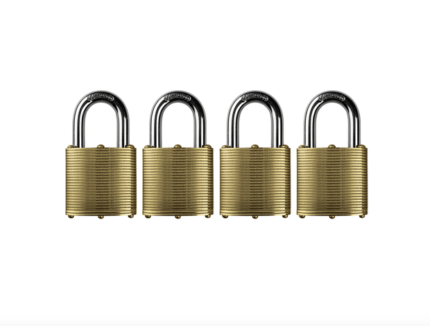 Commando Lock | Marine Series: Premium Brass Padlock | Military-Grade Commando Lock 4 Pack (Keyed Alike) 
