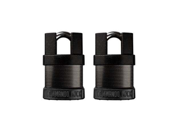 Commando Lock | Total Guard Cut Proof | iCHANGE Shrouded Padlock Commando Lock 2 PACK KEYED ALIKE 