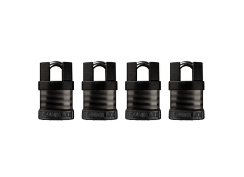 Commando Lock | Total Guard Cut Proof | iCHANGE Shrouded Padlock Commando Lock 4 PACK KEYED ALIKE 