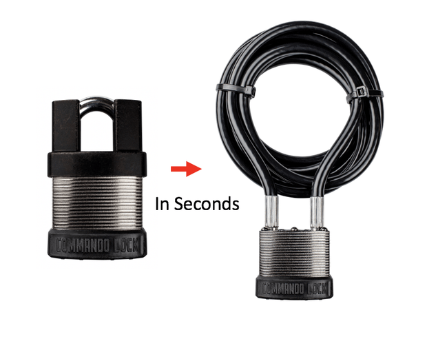 iCHANGE STARTER KIT  | 4-IN-1 Padlock System | 1-Lock, 2-Shkl, 8ft. Cbl